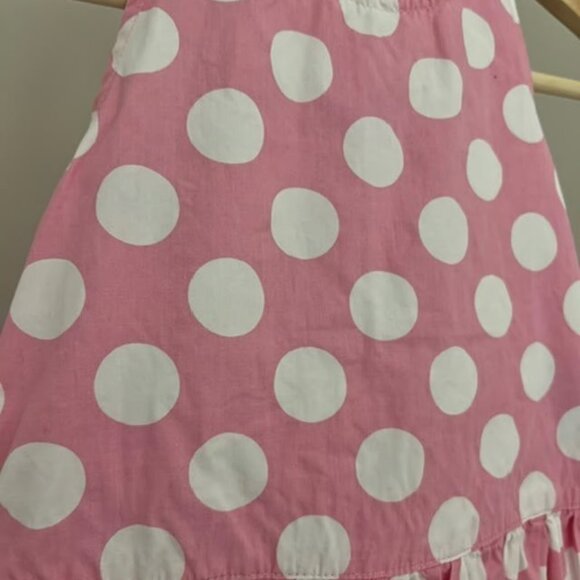 Mini Boden Pink & White Polka Dot Girls Halter Dress - Picture 3 of 4